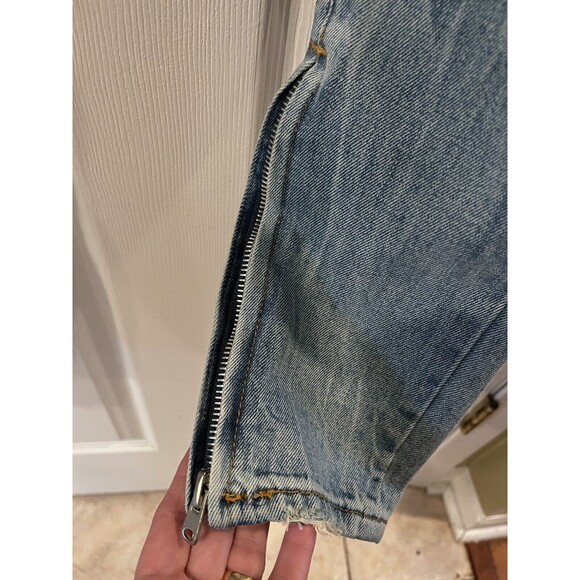 MNML Jeans Mens Sz 28 Distressed Destroyed Button Fly Slim grunge streetwear New - Picture 6 of 14